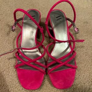 Worn once size 10 pink Worthington strapped heels